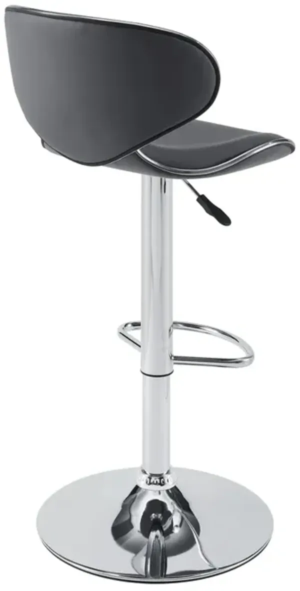 Powell Adjustable Bar Stool Chrome & Grey