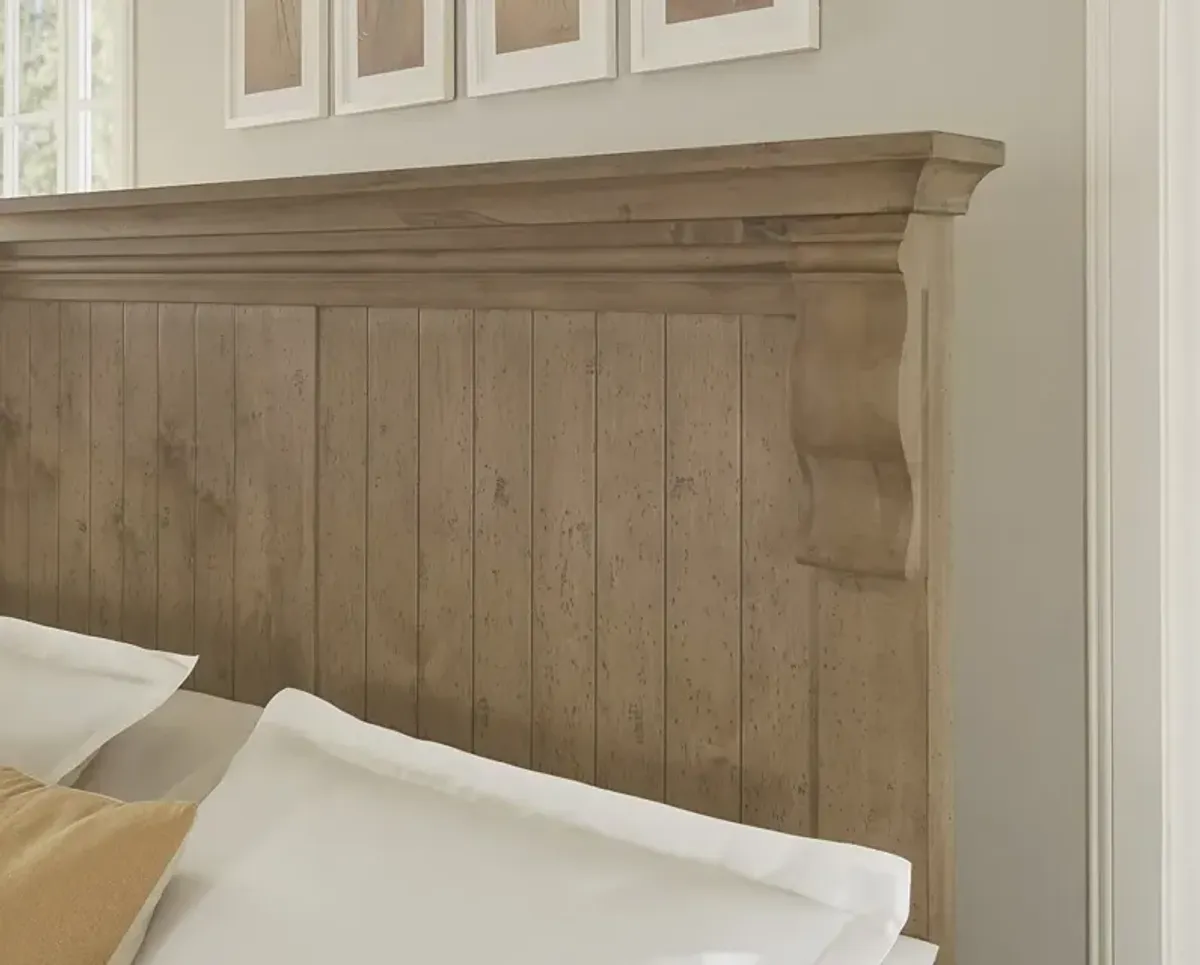 Vaughan-Bassett Carlisle Warm Natural Corbel Queen Headboard