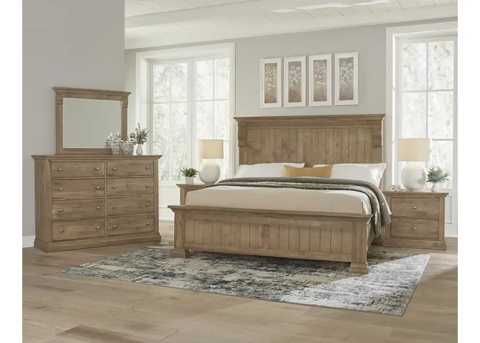 Vaughan-Bassett Carlisle Warm Natural Corbel Queen Headboard