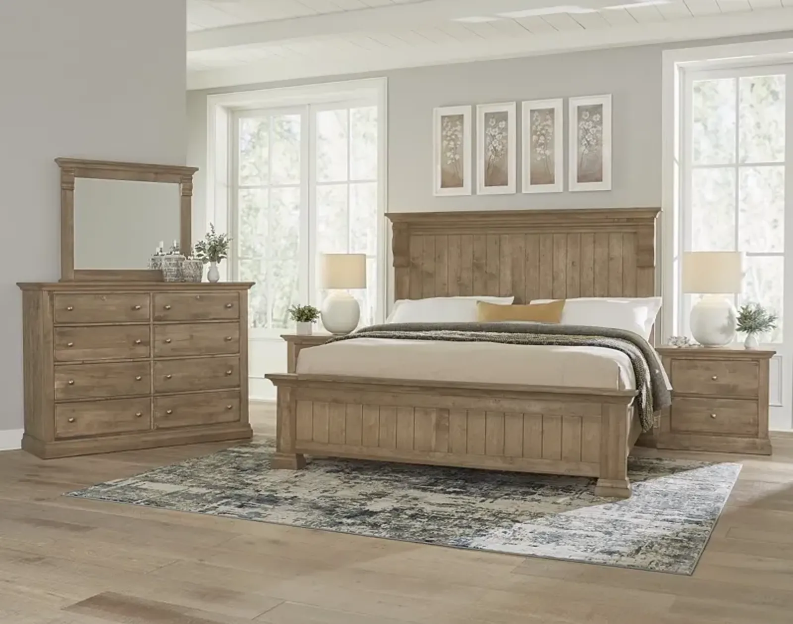 Vaughan-Bassett Carlisle Warm Natural Corbel Queen Headboard