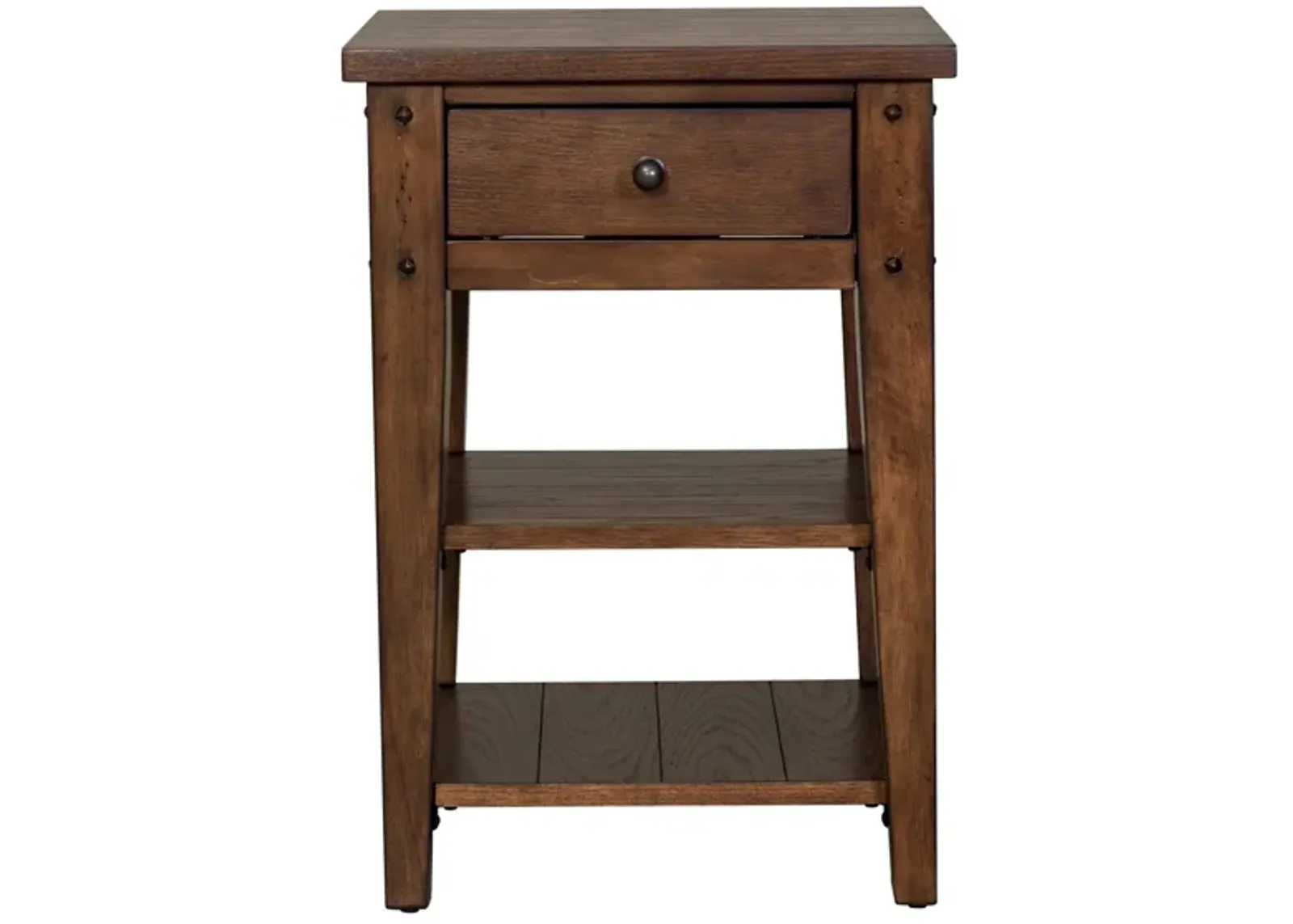 Liberty Furniture Lake House Rustic Brown Oak Chair Side Table