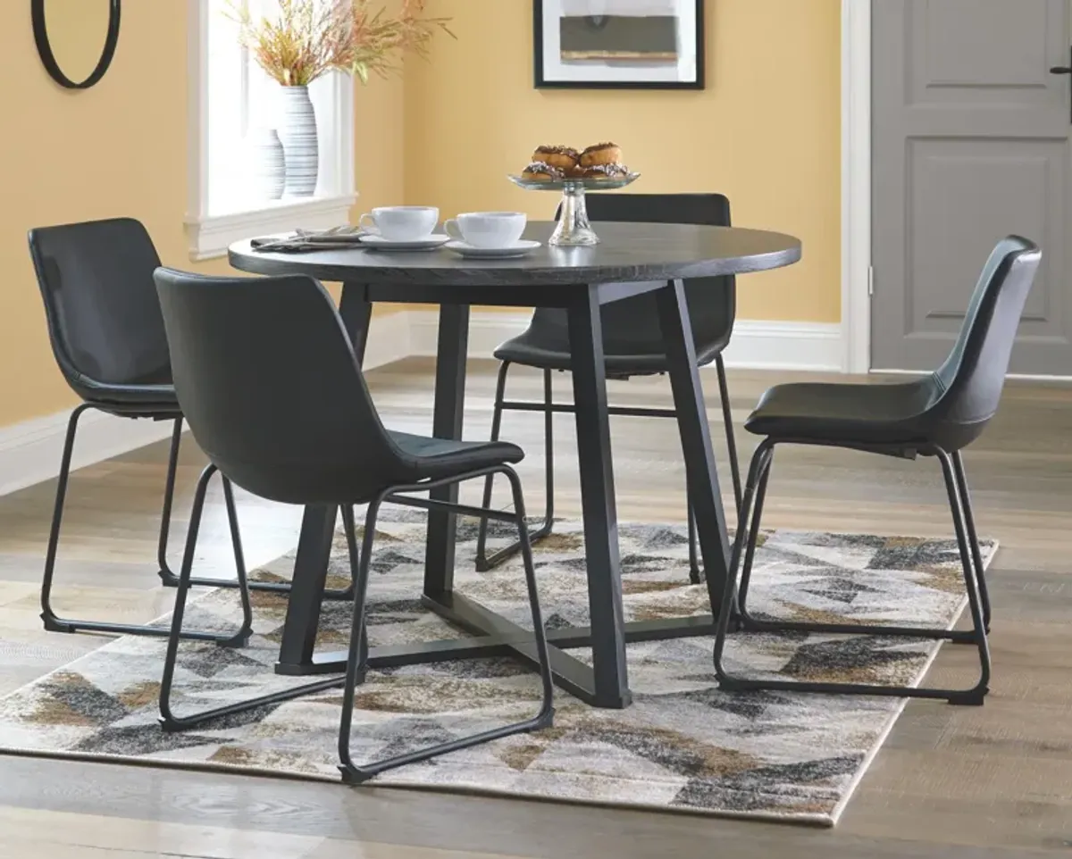 Ashley Centiar Gray/Black Round Dining Room Table