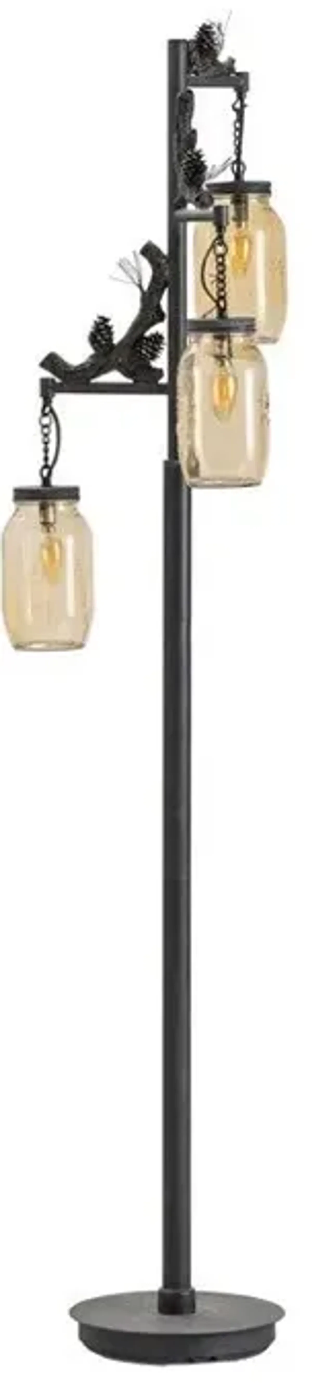 Crestview Fire Catcher Black Floor Lamp