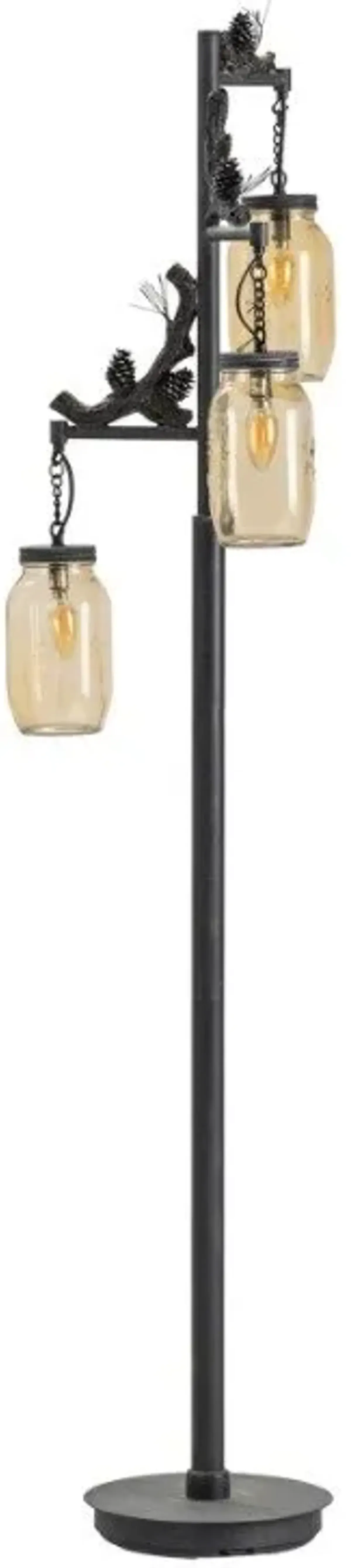 Crestview Fire Catcher Black Floor Lamp