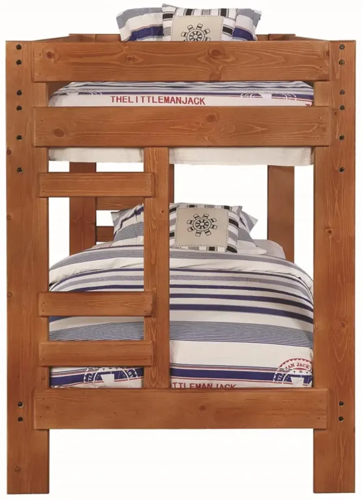 Wrangle Hill Wood Twin Over Twin Bunk Bed Amber Wash