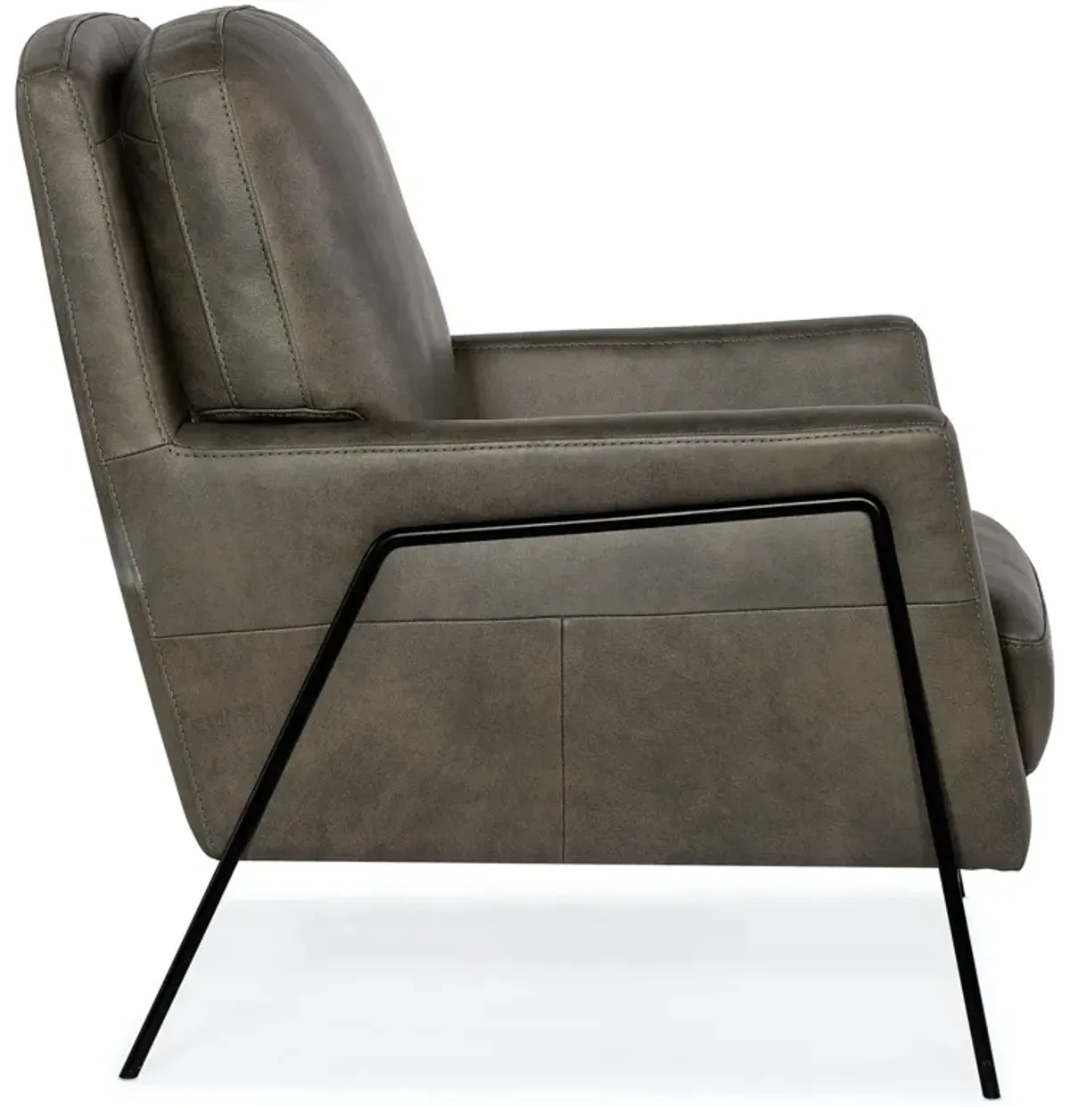 Hooker Furniture Amette Metal Frame Ankur Meteor Club Leather Chair