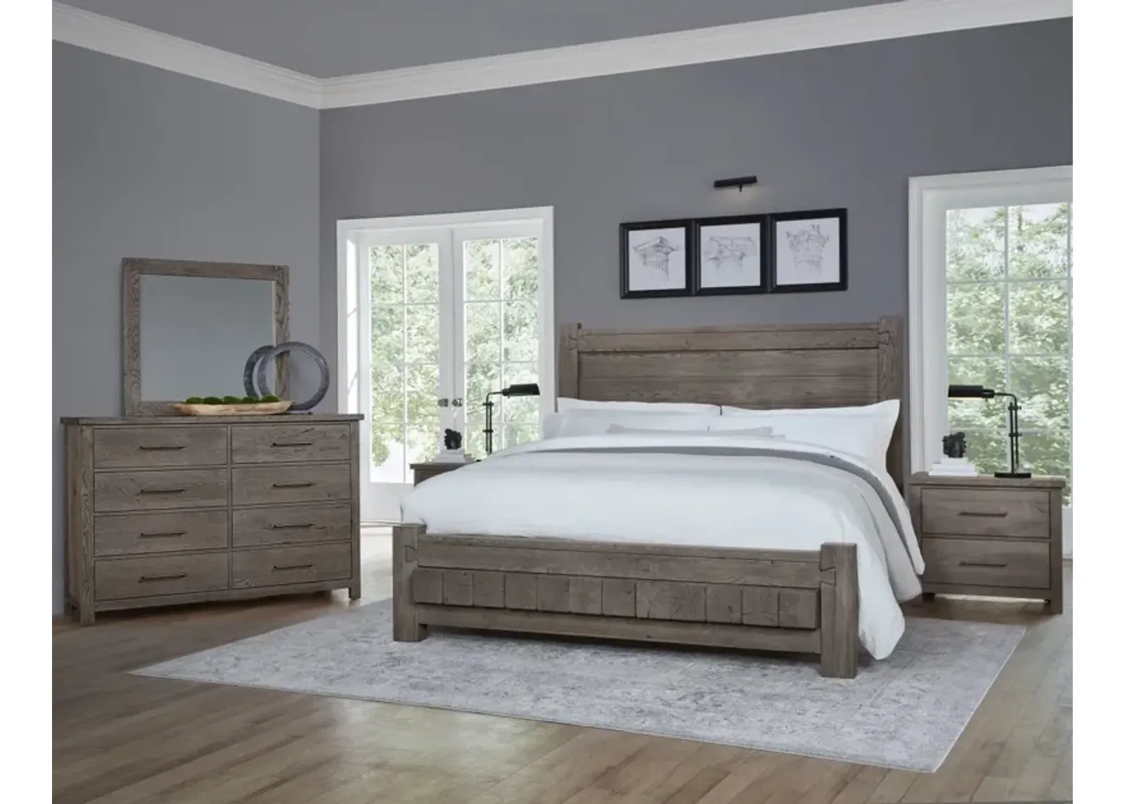 Vaughan-Bassett Dovetail Mystic Grey Dovetail Poster King Headboard