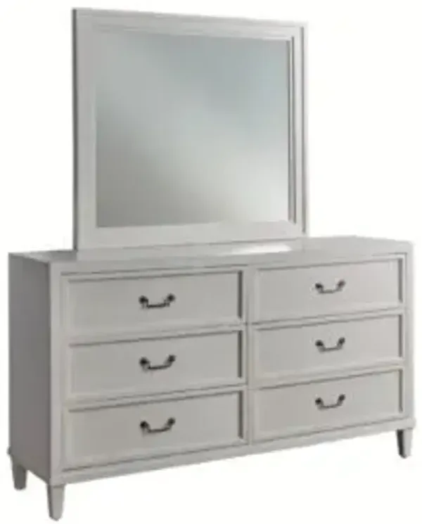 American Woodcrafters Dunescape Mirror in Painted White