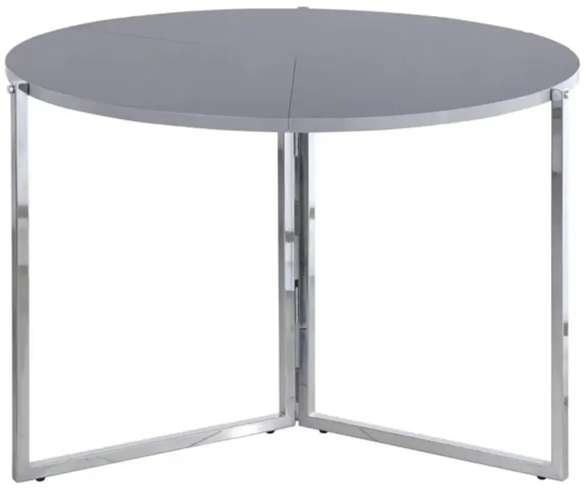 Chintaly Grey 43 Inch Round Foldaway Dining Table