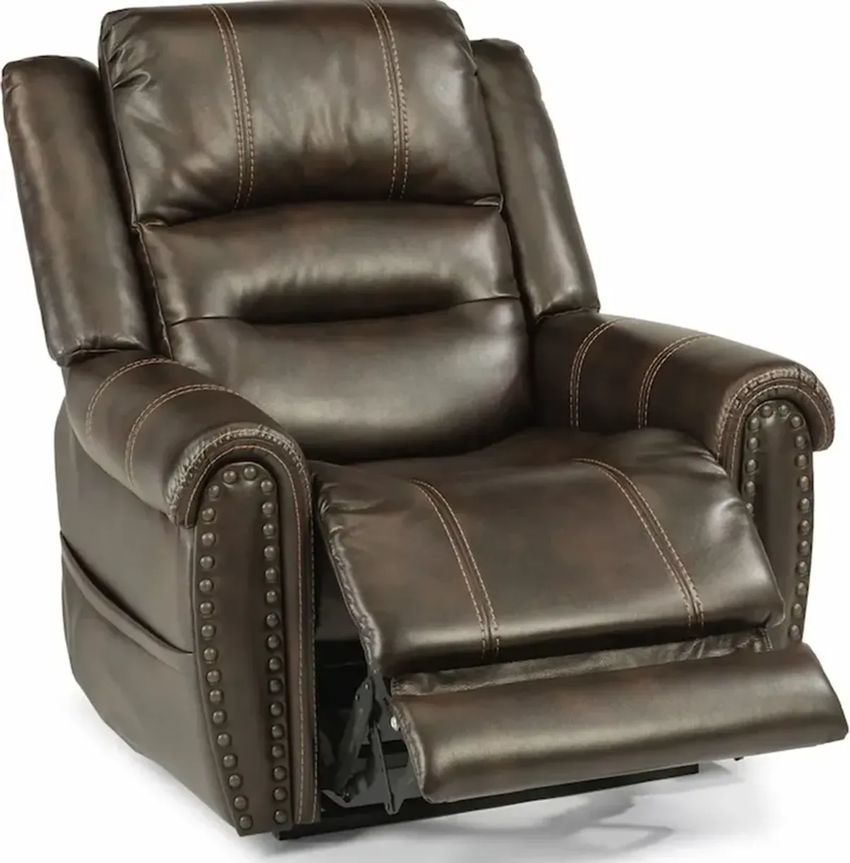 Flexsteel Oscar Brown Power Lift Recliner with Power Headrest