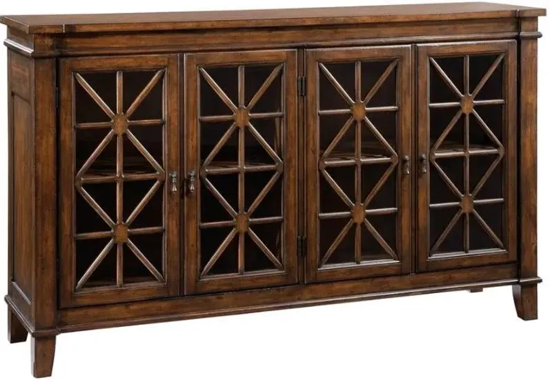 4-DOOR BROWN ENTERTAINMENT CONSOLE