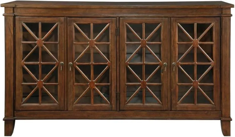 4-DOOR BROWN ENTERTAINMENT CONSOLE