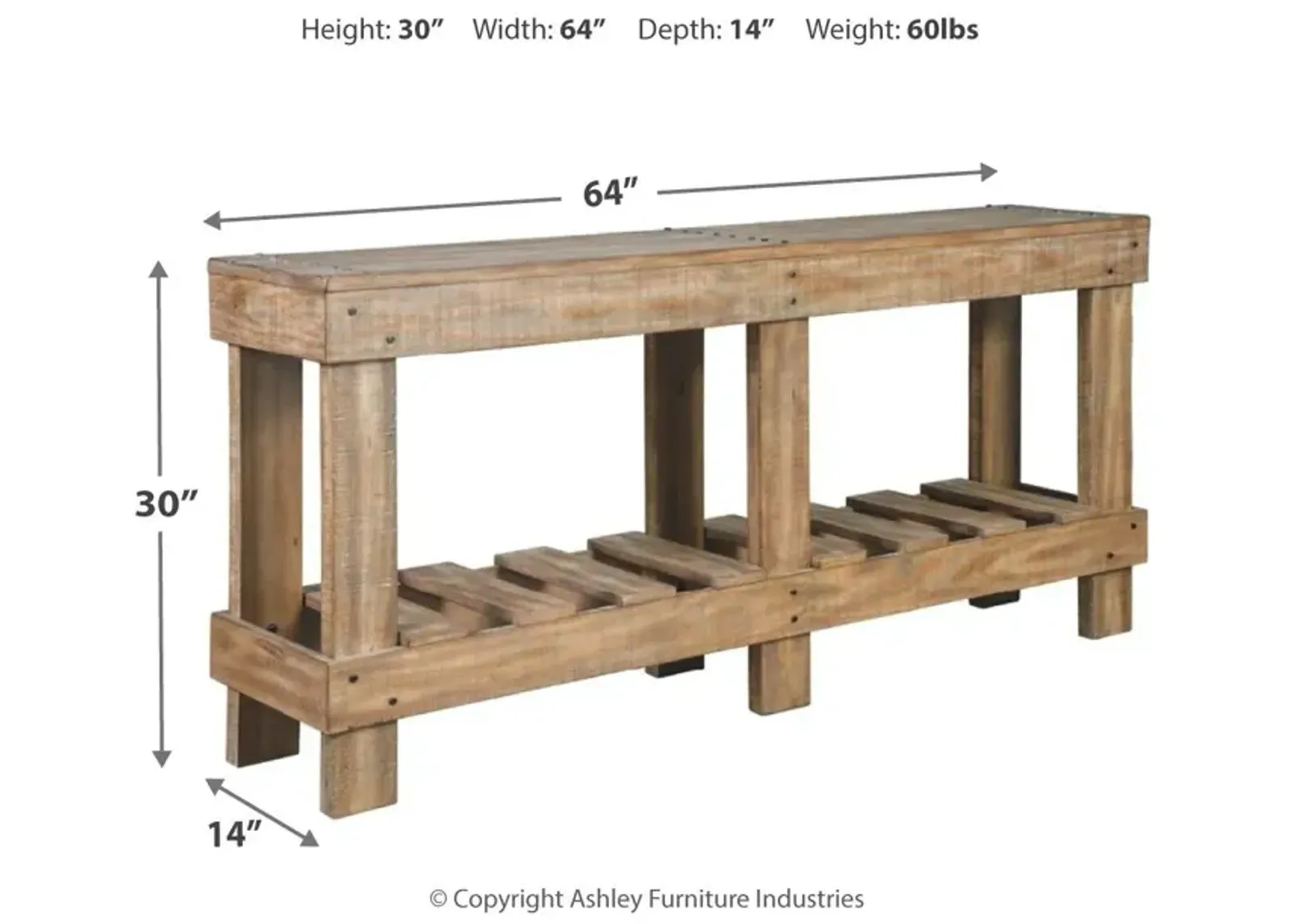 Ashley Susandeer Brown Console Sofa Table