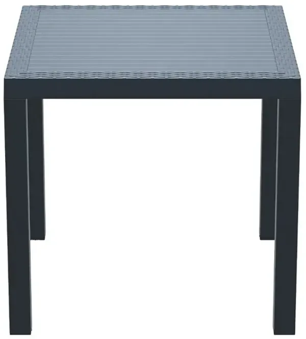 Compamia 31 Inch Orlando Resin Wickerlook Square Outdoor Dining Table Dark Gray