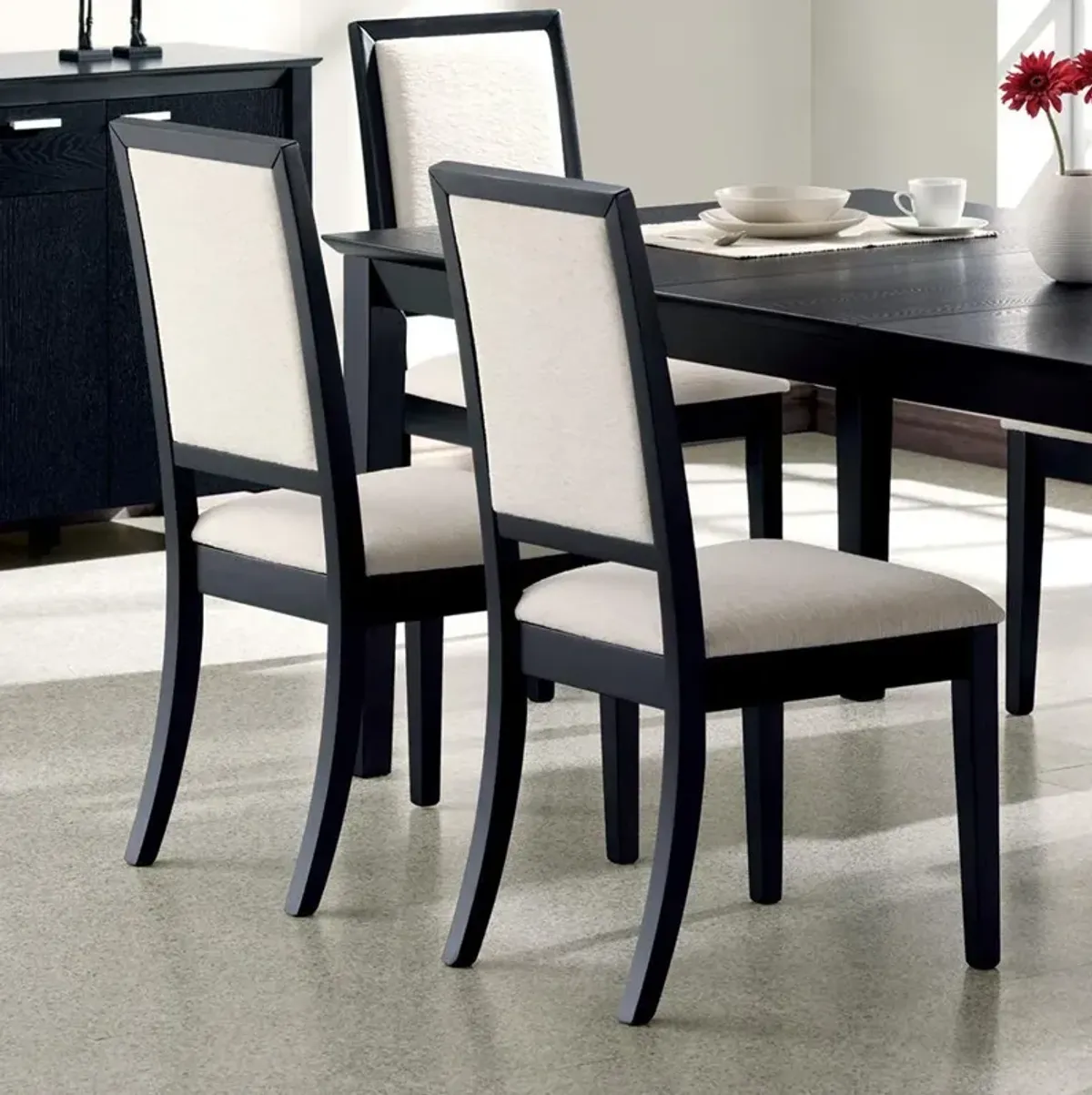 Coaster Louise Upholstered Wood Dining Side Chair Black