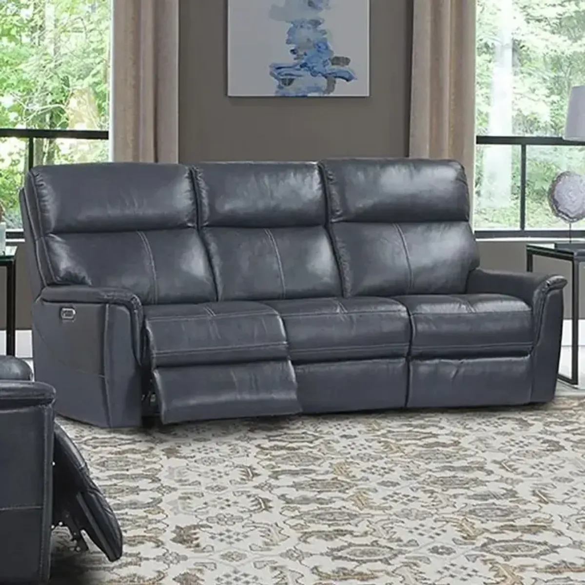 Parker House Reed Collection Power Reclining Sofa in Indigo Color