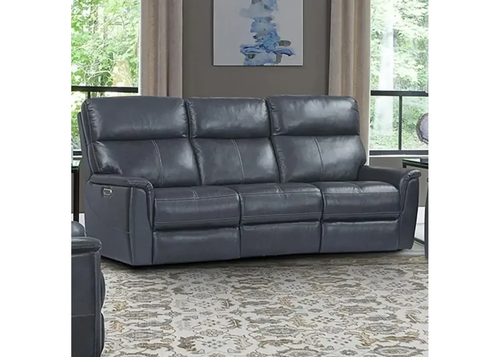 Parker House Reed Collection Power Reclining Sofa in Indigo Color