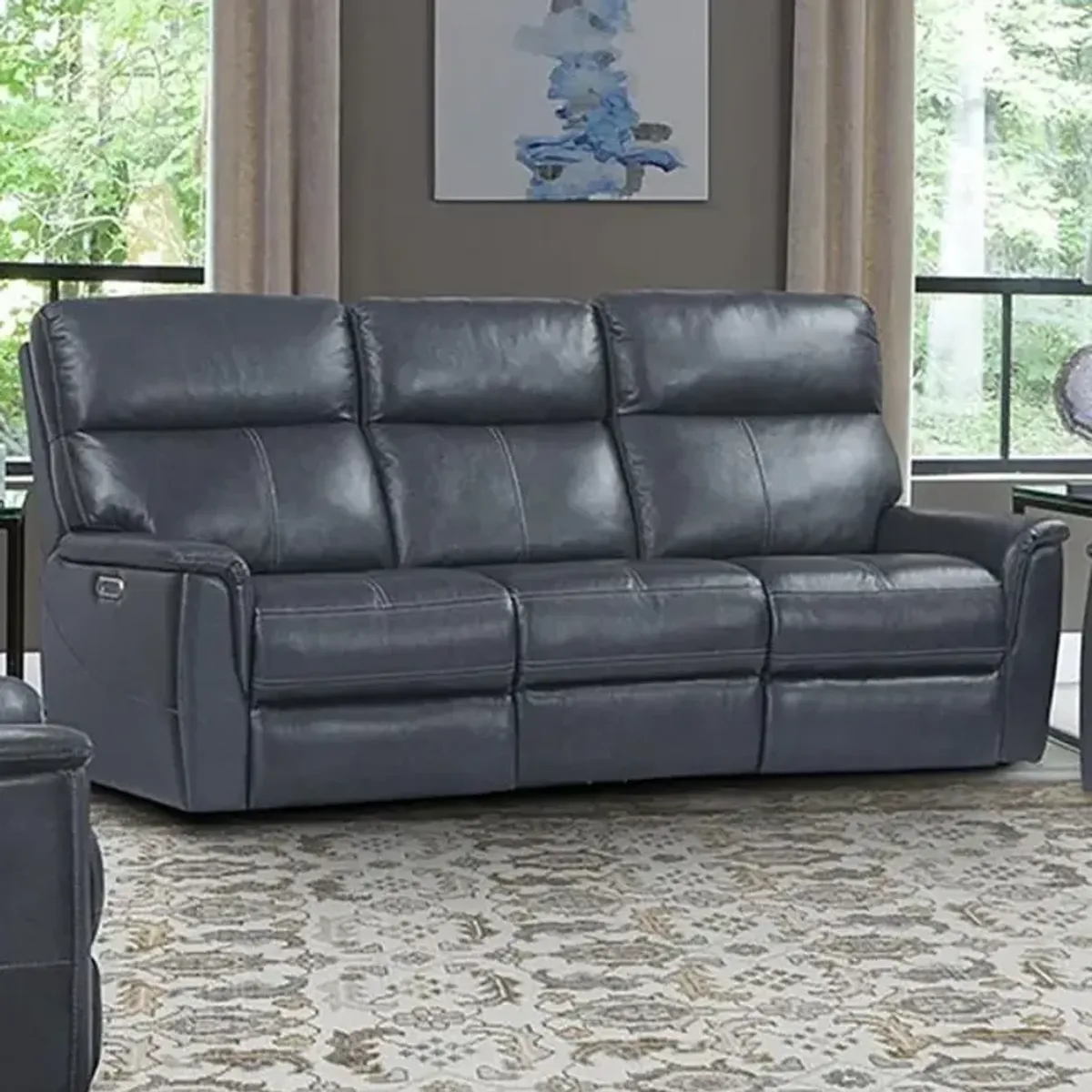 Parker House Reed Collection Power Reclining Sofa in Indigo Color