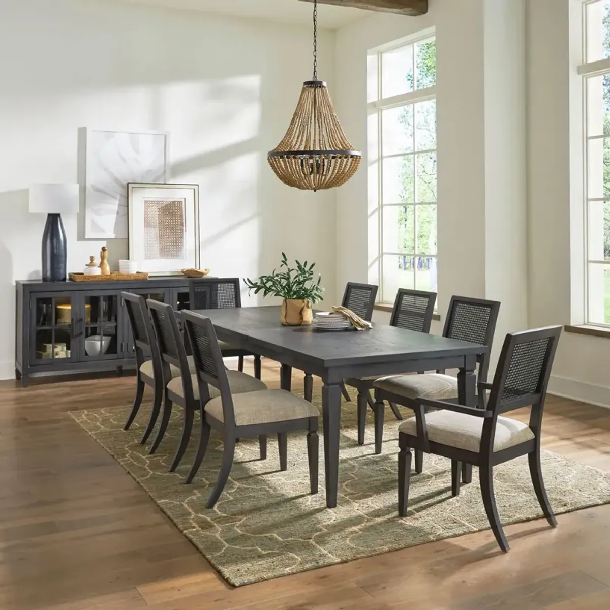 Liberty Furniture Caruso Heights 9-Piece Aged Whiskey Dining Table Set