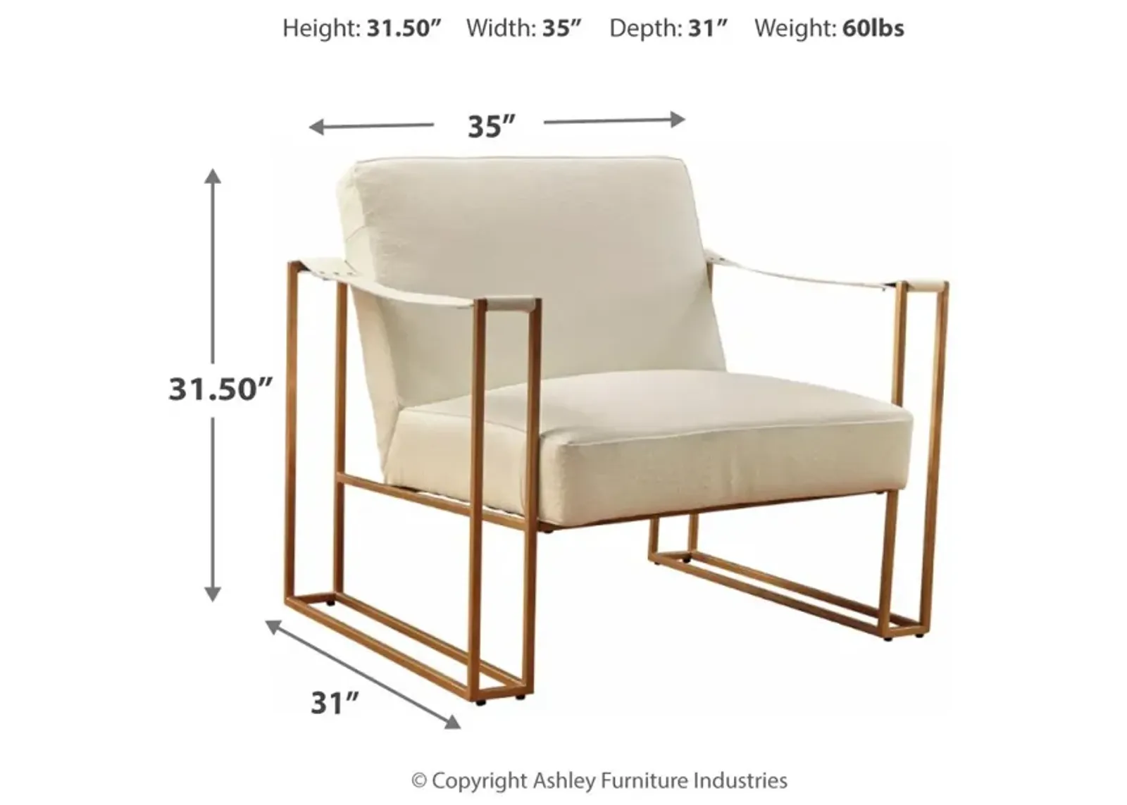 Ashley Kleemore Cream Accent Armchair