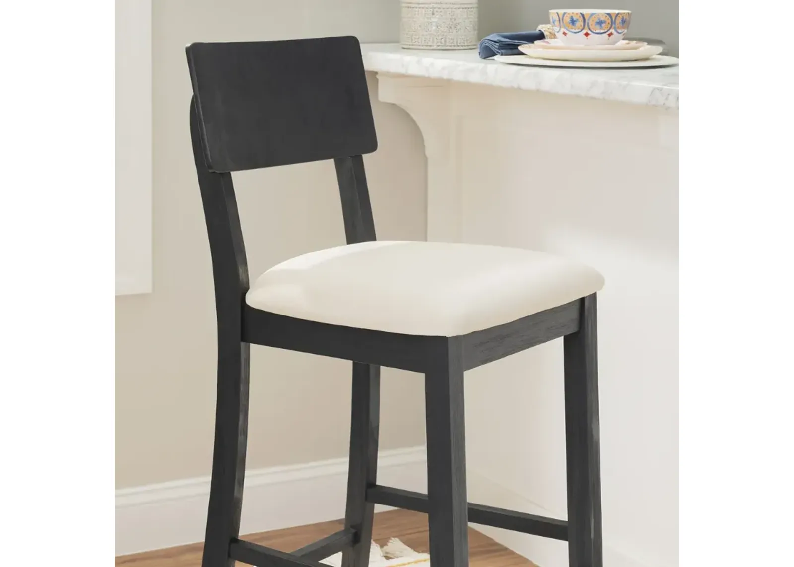 Linon Jorissen Bar Stool Dark Charcoal