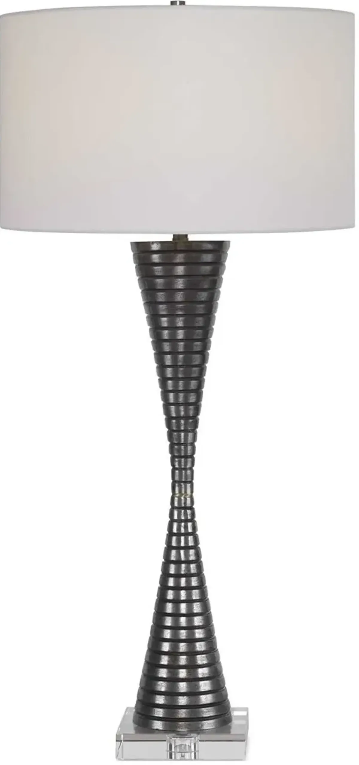 Uttermost Renegade Dark Gray Ribbed Iron Table Lamp