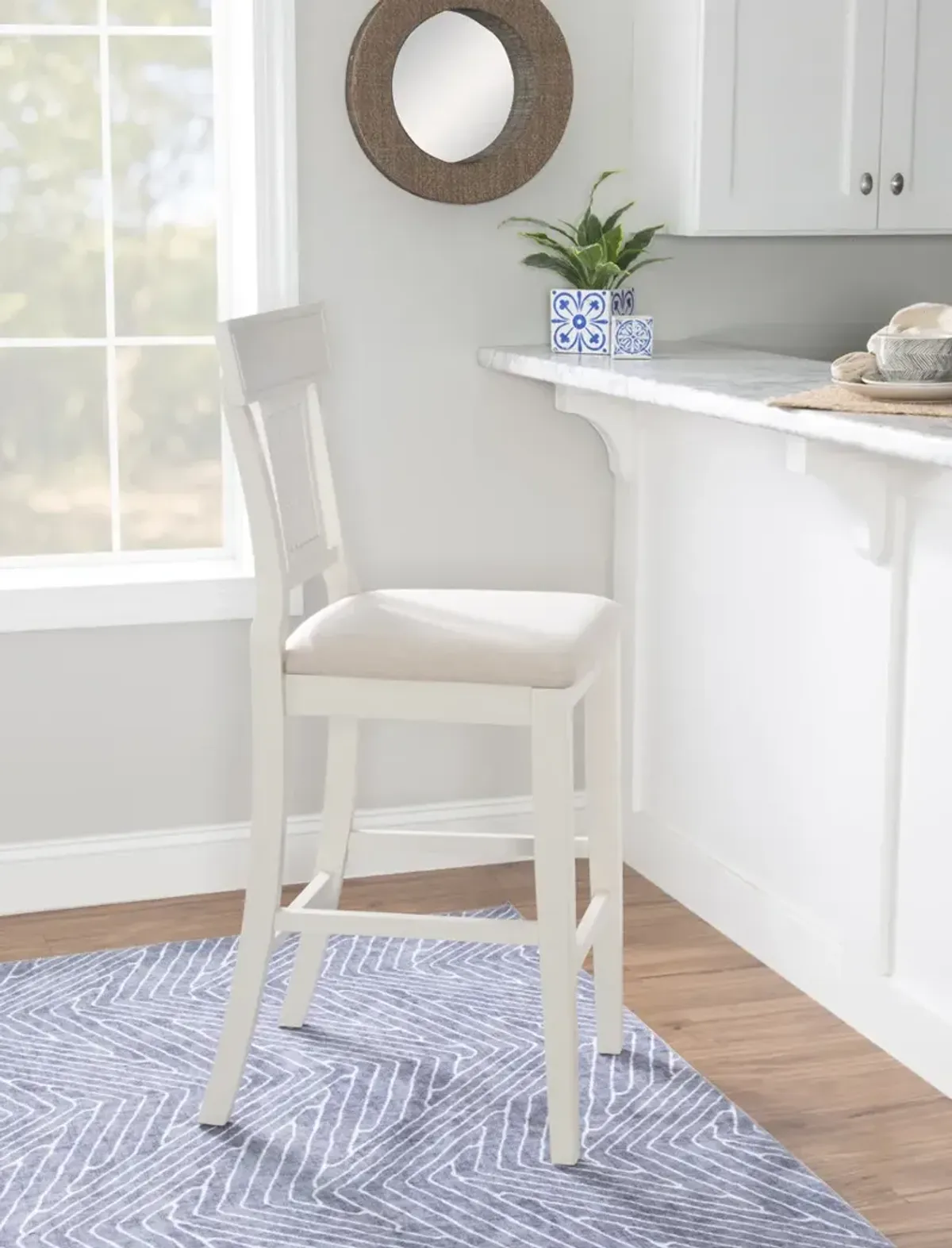 Linon Rylan Bar Stool Creamy White