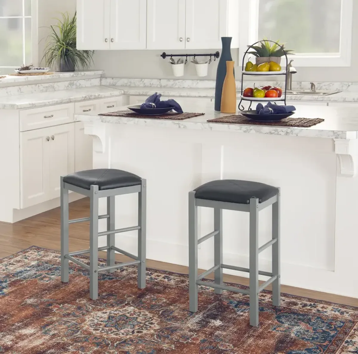 Linon Lancer Backless Counter Stool Grey