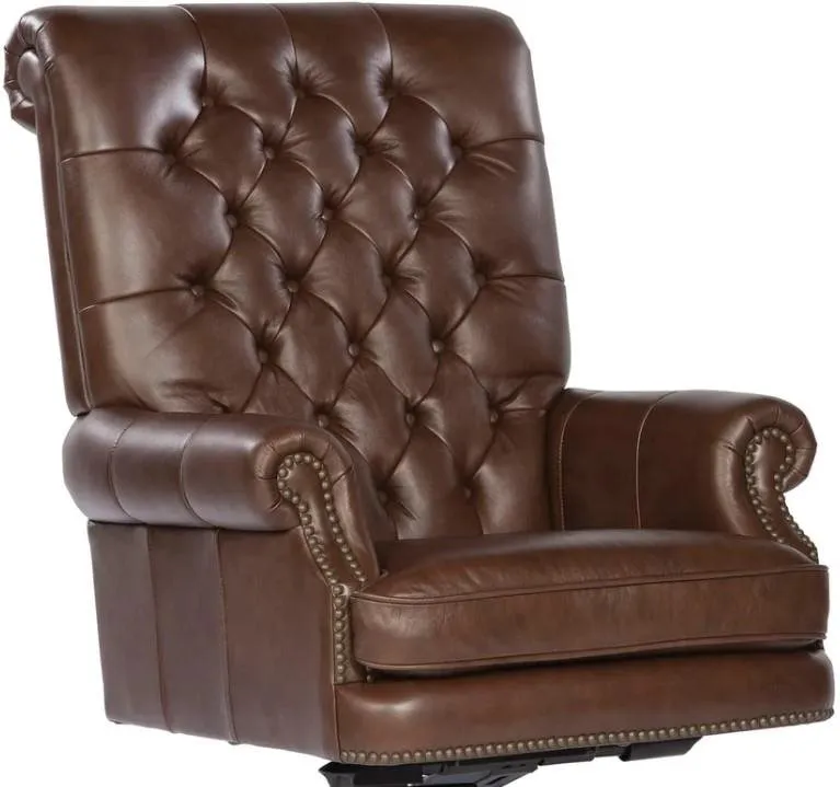 BROWN EXECUTIVE TUFTED OFFICE CHAIR
