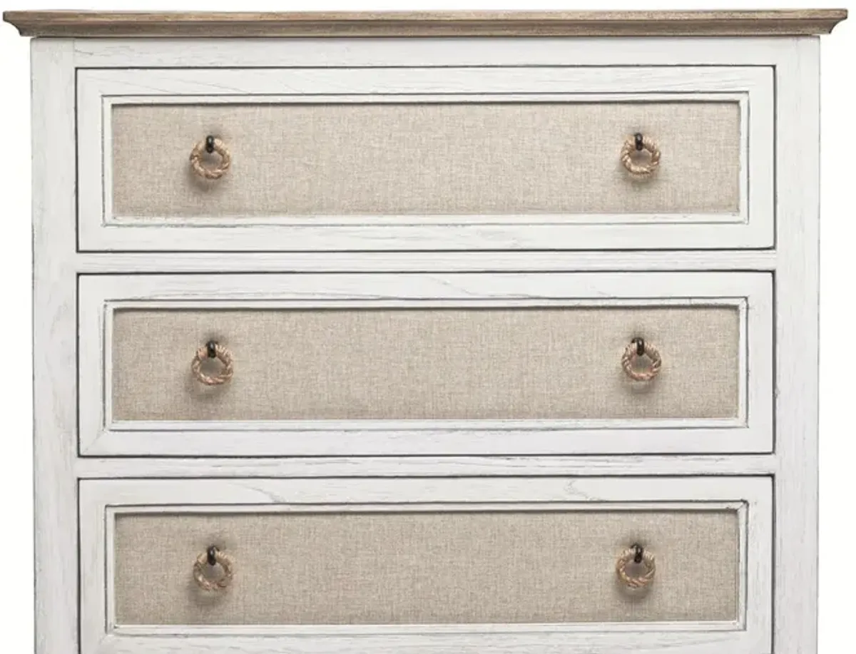 Seawinds Captiva Island Beach Sand Weathered White Finish 5-Drawer Chest