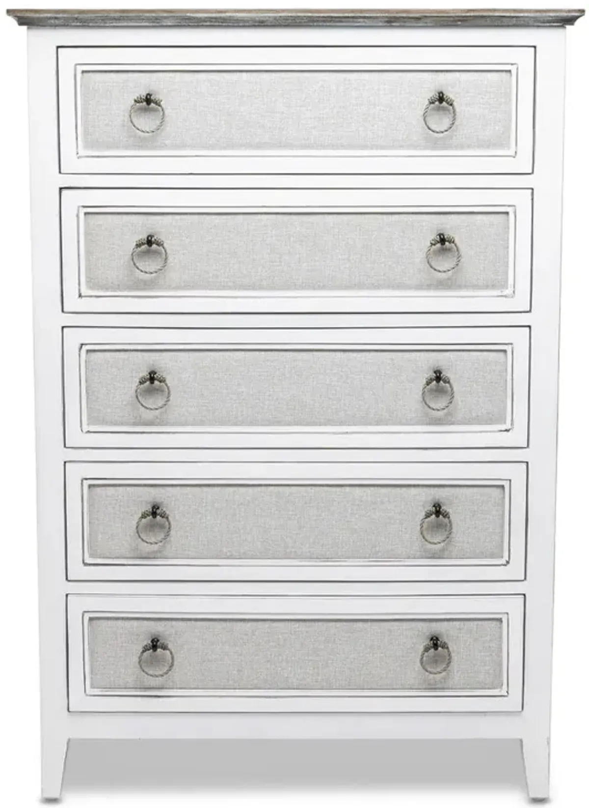 Seawinds Captiva Island Beach Sand Weathered White Finish 5-Drawer Chest