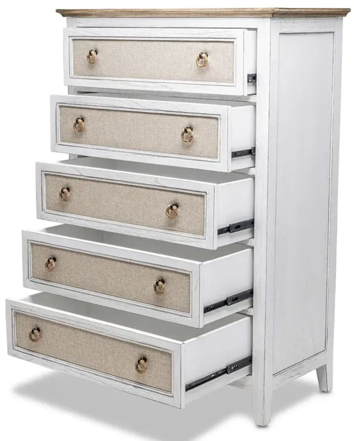 Seawinds Captiva Island Beach Sand Weathered White Finish 5-Drawer Chest