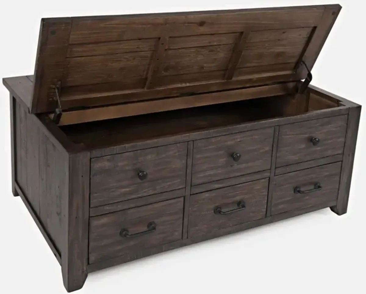 Jofran Madison County Harris Lift Lid Cocktail Table Barnwood