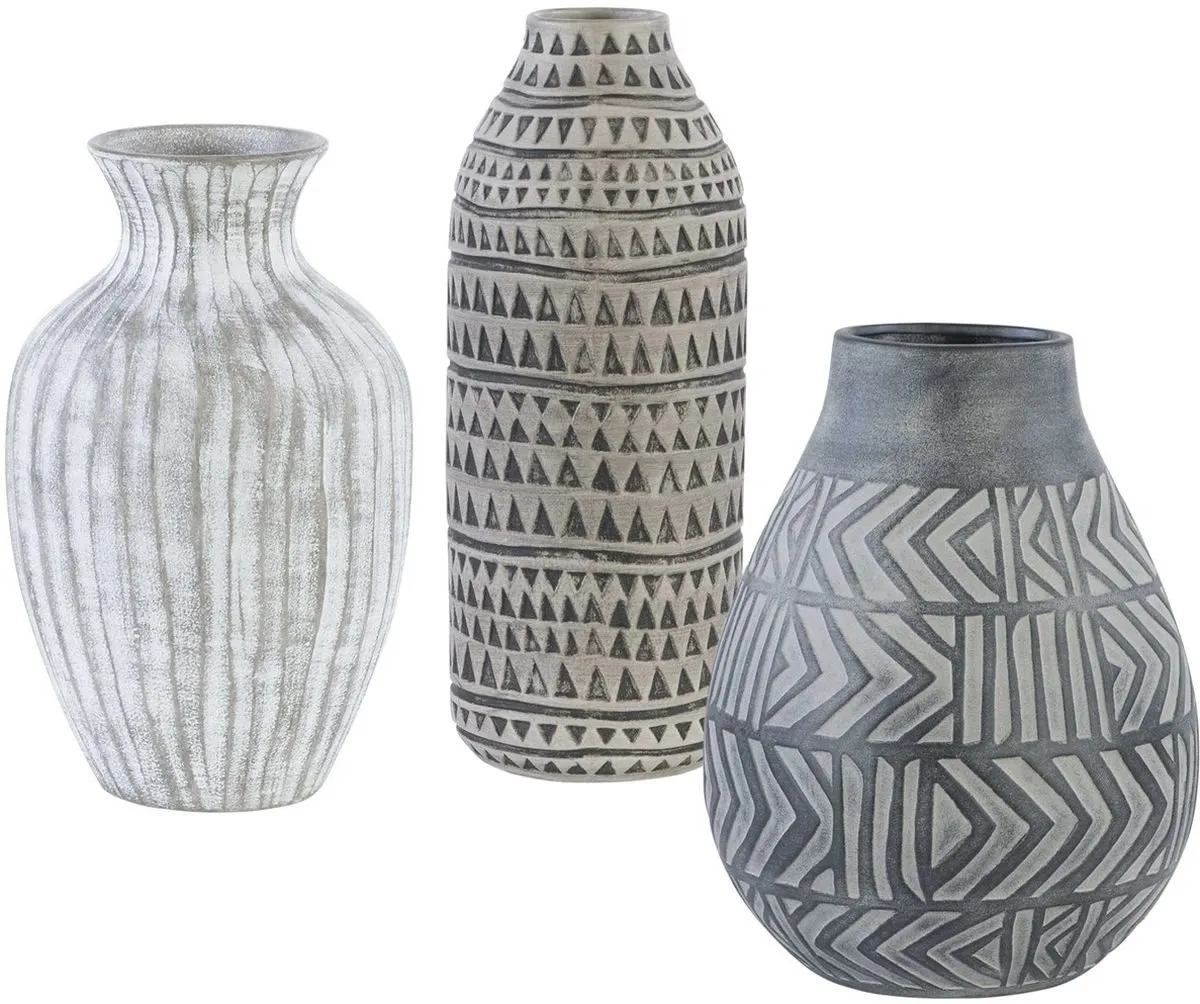 SCONSET NATCHEZ 3-PIECE GEOMETRIC VASES