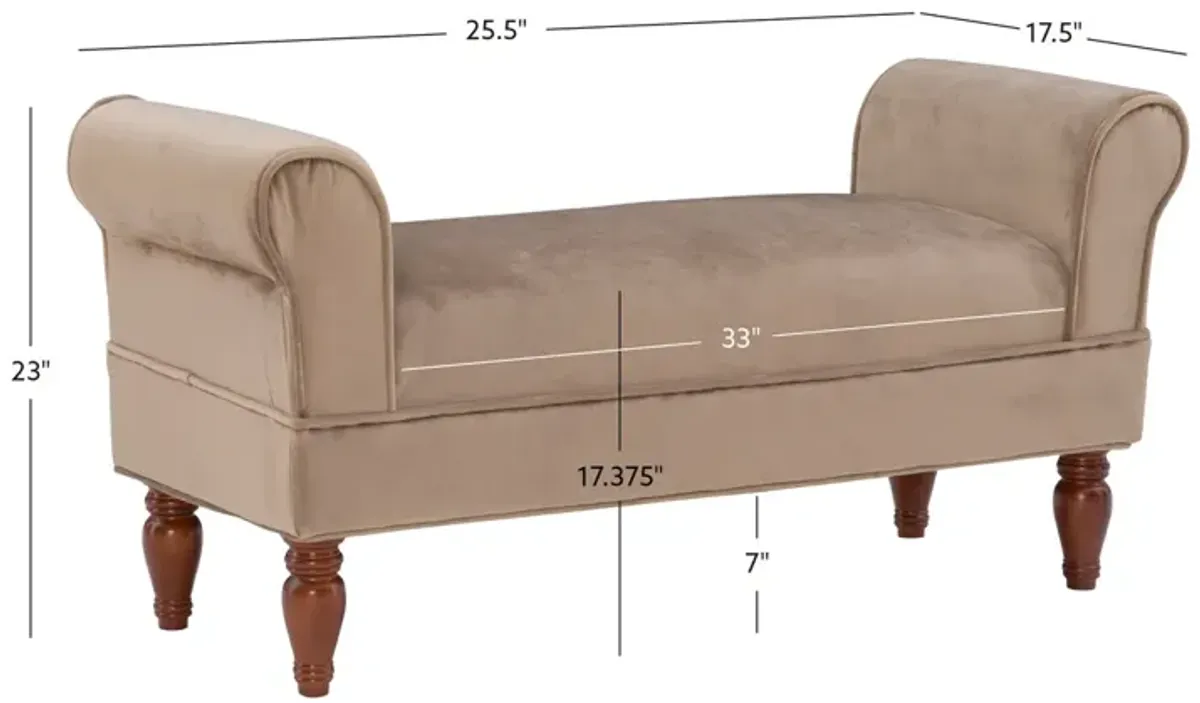 Linon Lillian Bench Coffee