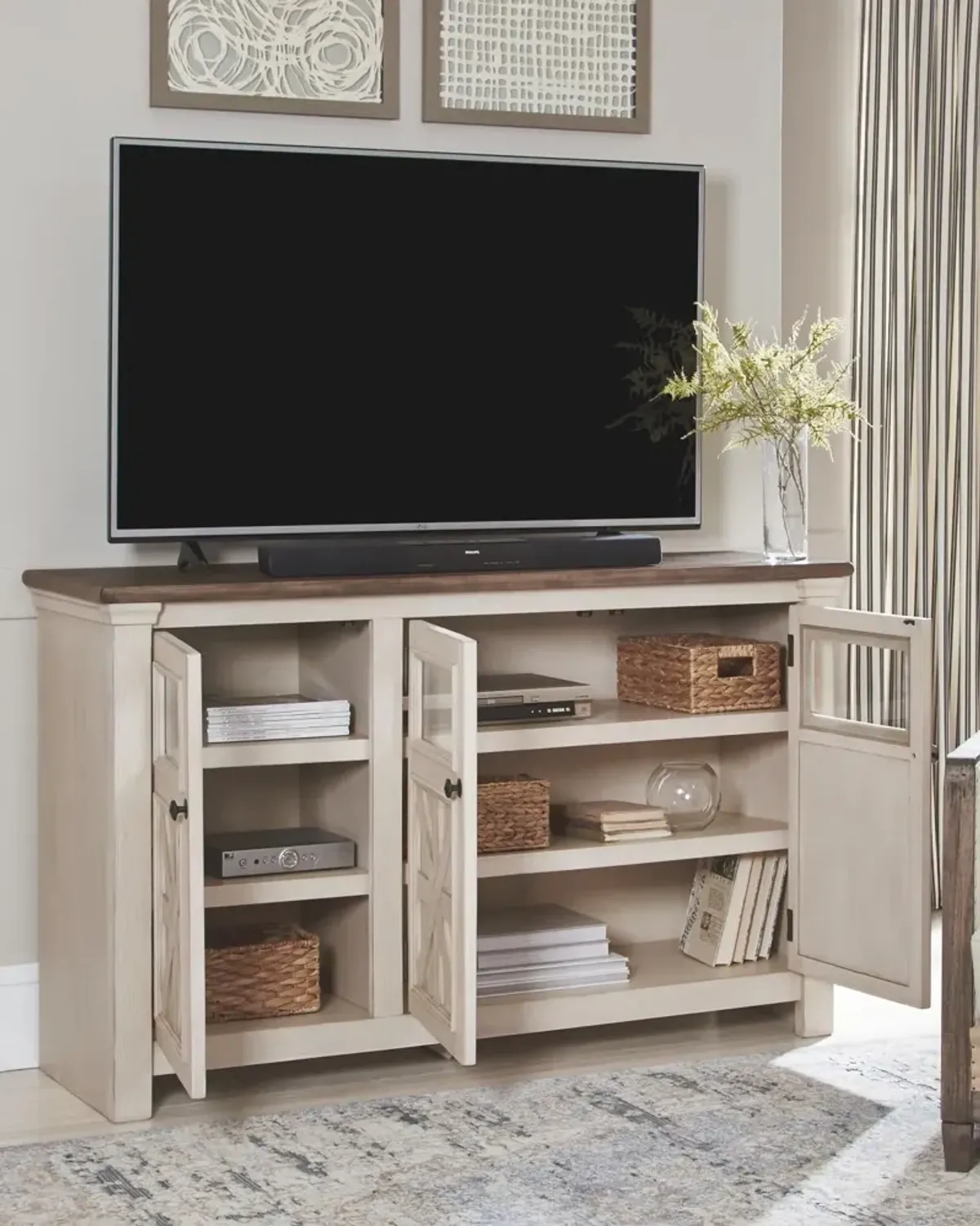 Ashley 60 Inch Bolanburg TV Stand Two-Tone