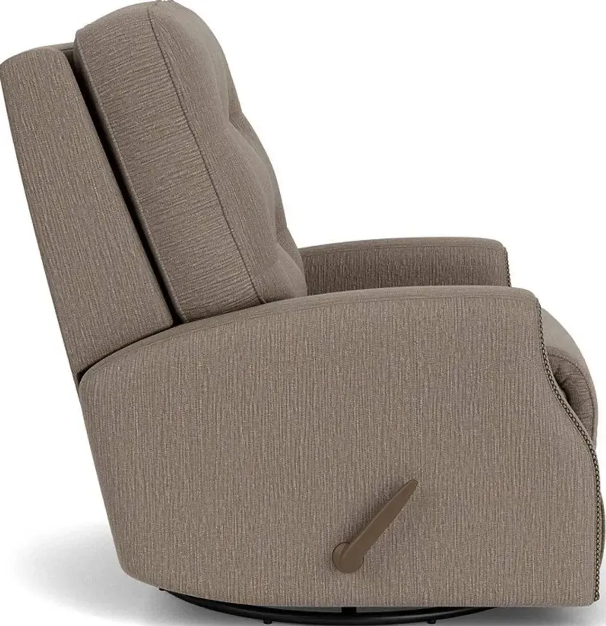 Flexsteel Devon Brown Pewter Swivel Gliding Manual Recliner