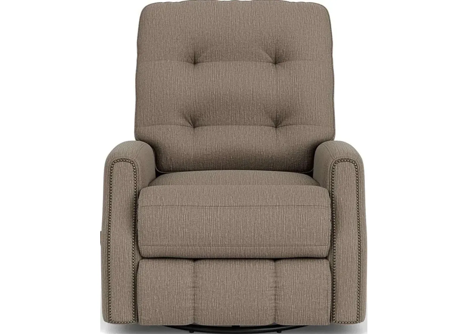 Flexsteel Devon Brown Pewter Swivel Gliding Manual Recliner