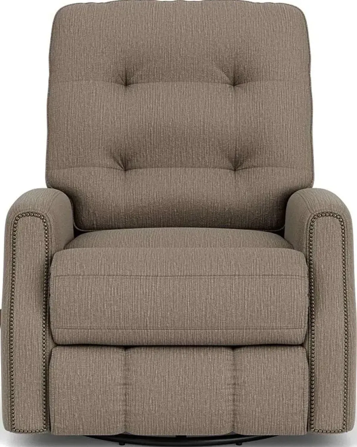 Flexsteel Devon Brown Pewter Swivel Gliding Manual Recliner