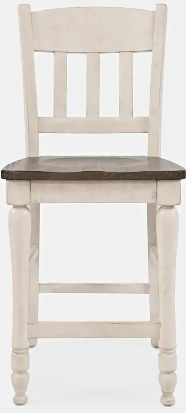 Jofran Madison County Slatback Stool Vintage White