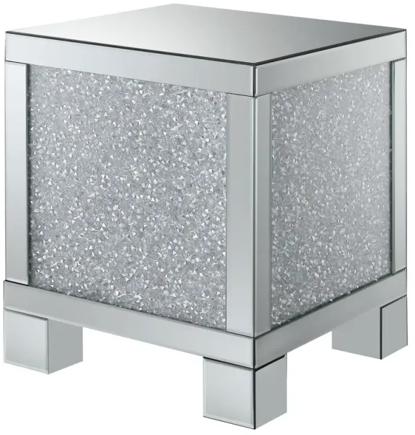 Coaster Gillian Rectangular Mirrored Acrylic Side End Table Silver