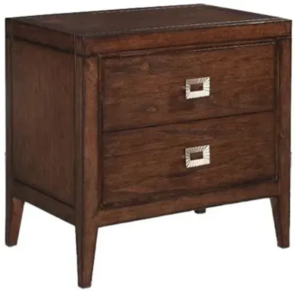 Noble Furniture Essex 2-Drawer Nightstand in Antique Brown Finish