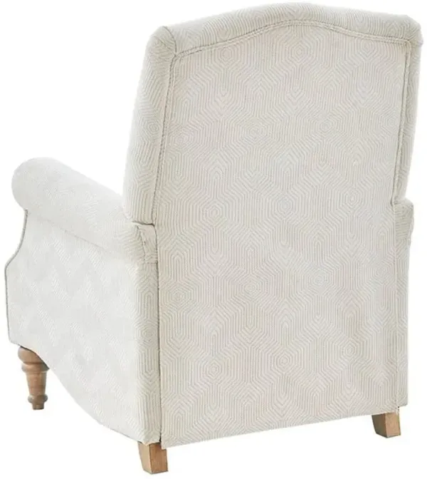 Olliix Madison Park Ivory Athena Push Back Recliner