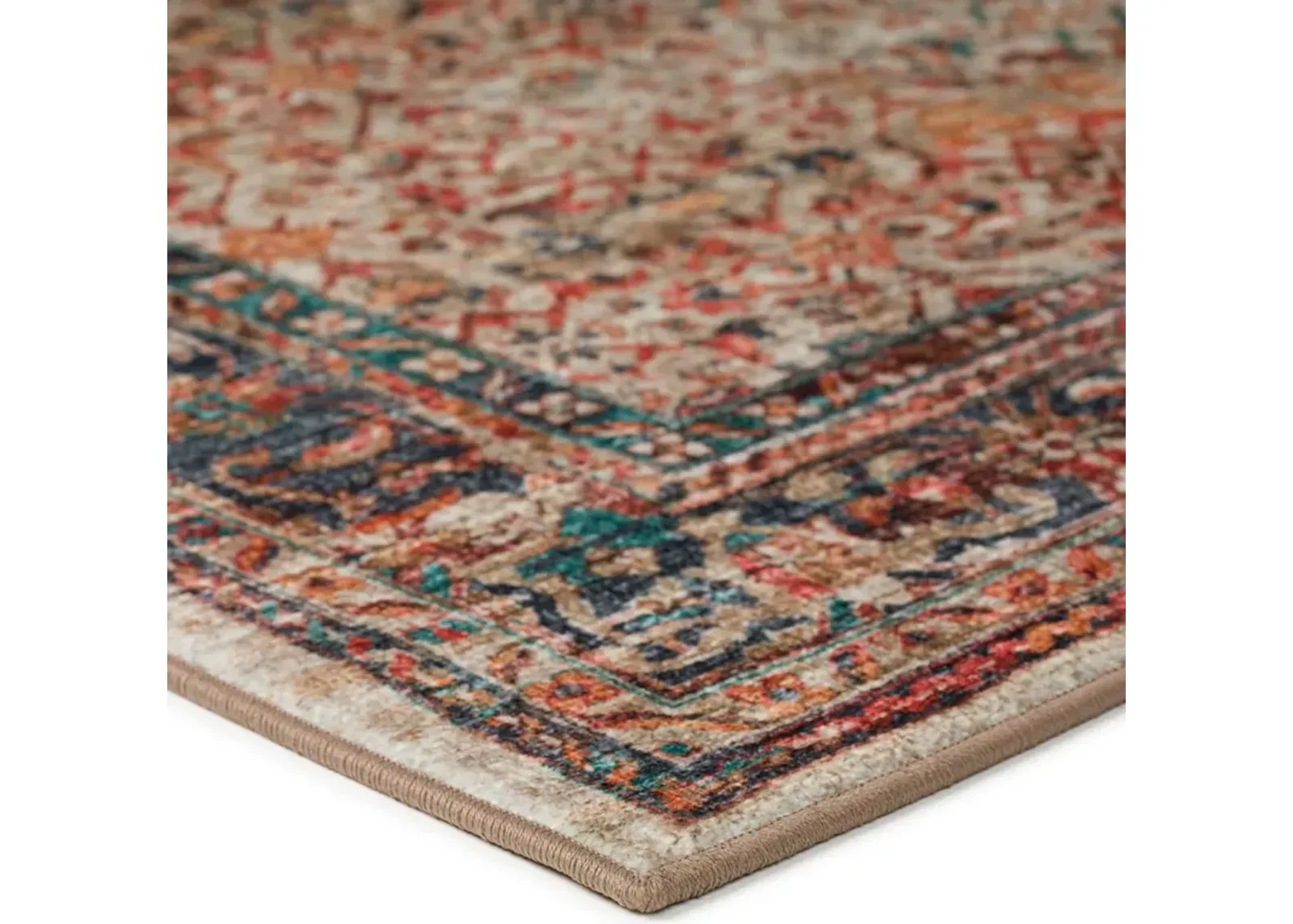 Dalyn Sunset Mosaic Warm Terracotta Medley with Teal Accents 5'X8' Area Rug