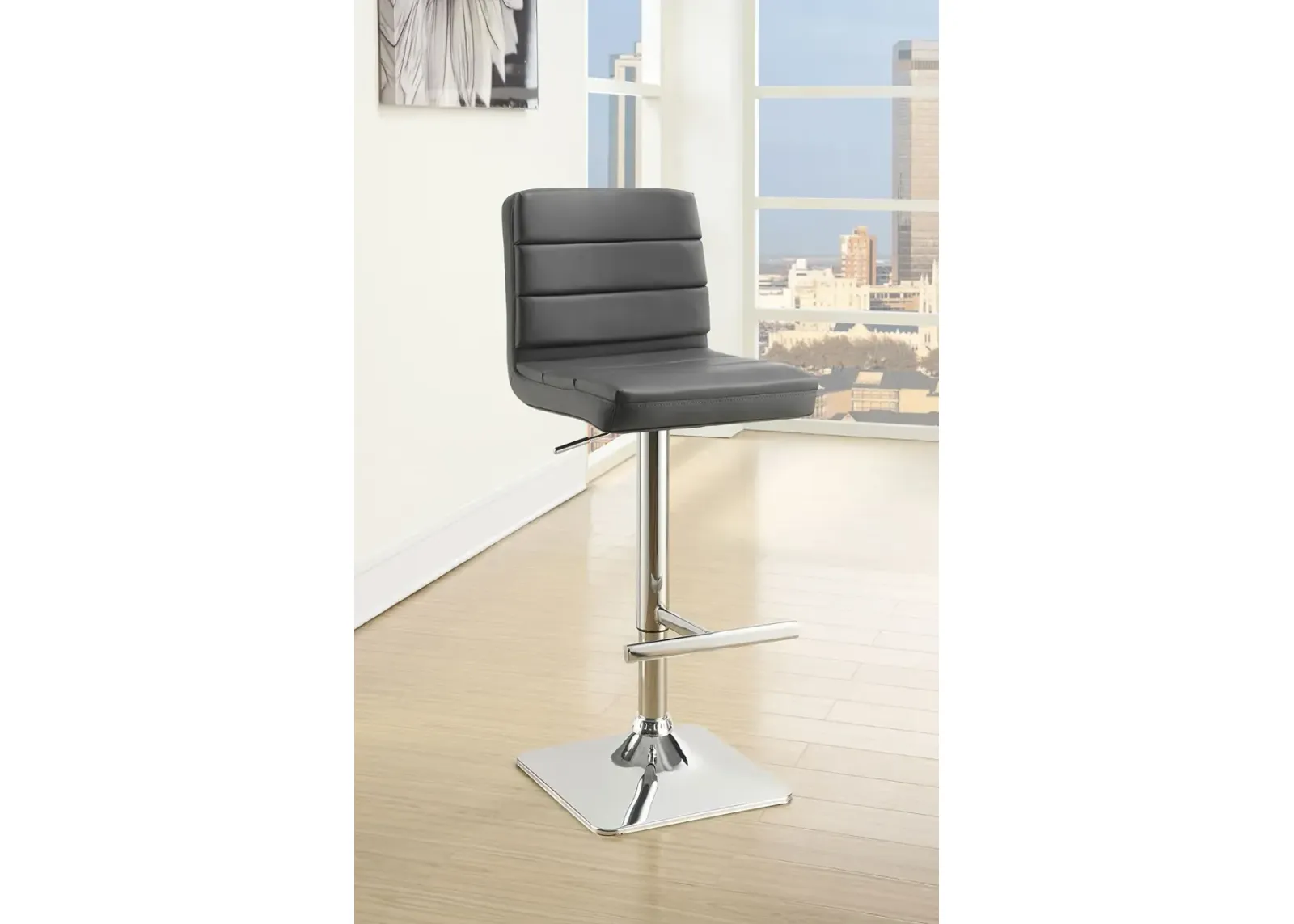 Coaster Bianca Upholstered Adjustable Bar Stool Grey