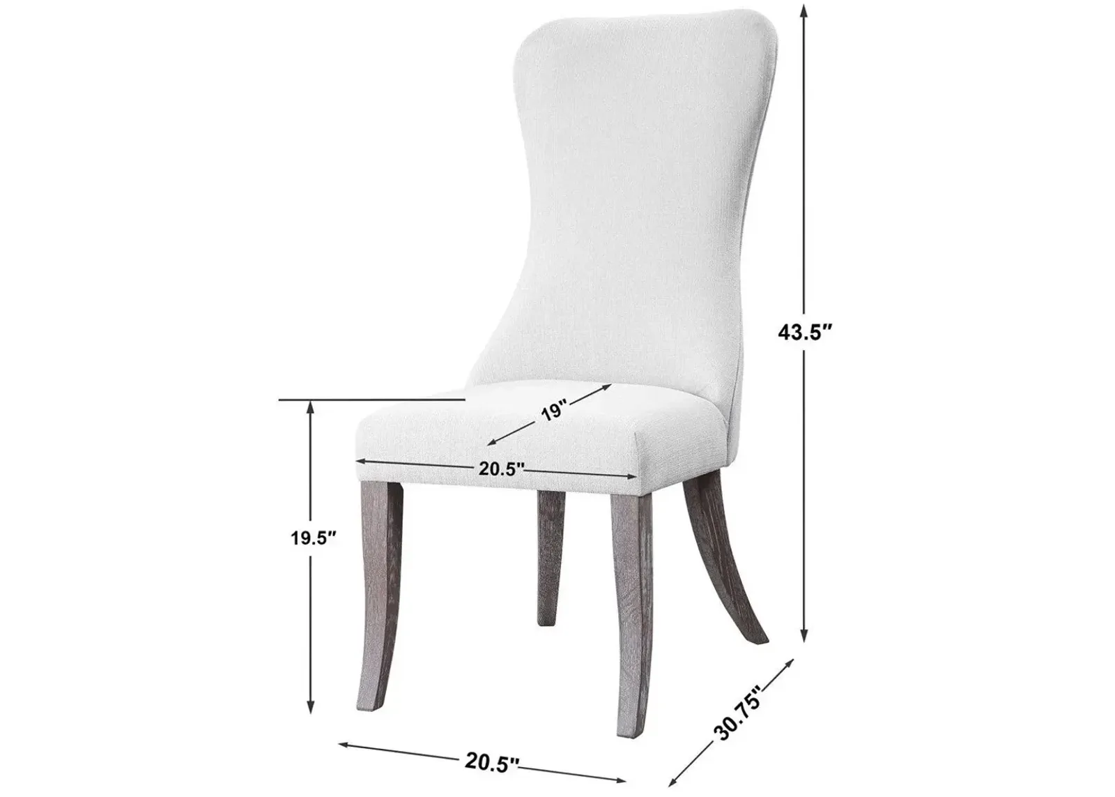 Uttermost Caledonia White Armless Chair