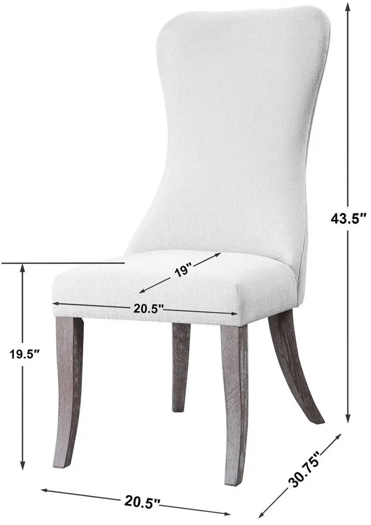 CALEDONIA WHITE ARMLESS CHAIR