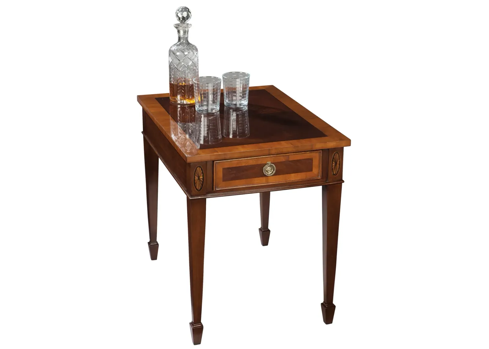 Hekman Mahogany Inset Rectangular End Table