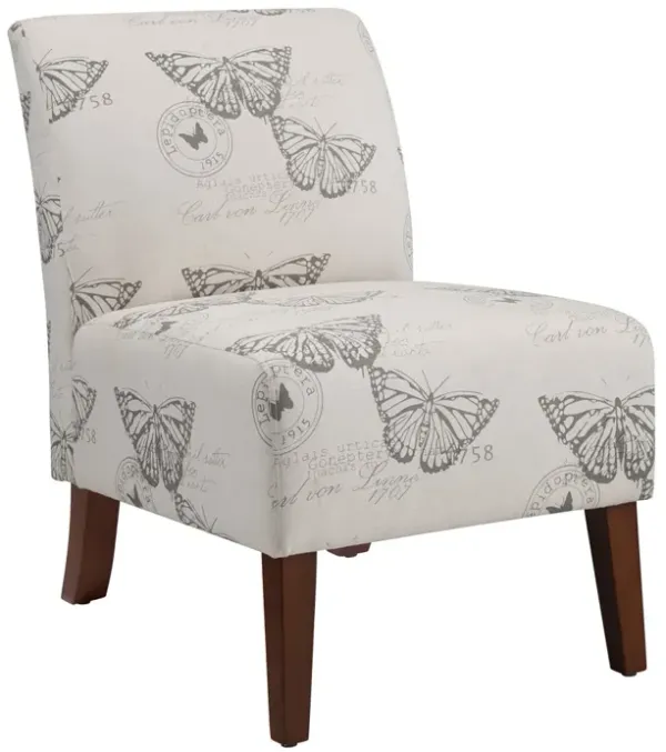 Linon Linen Butterfly Lily Armless Chair