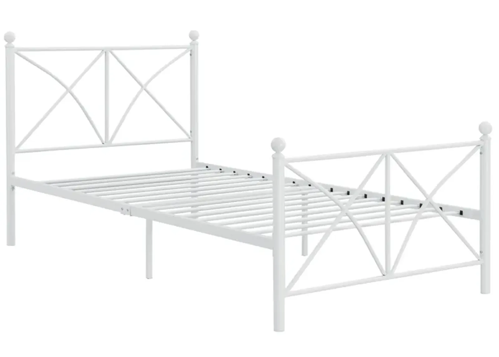 Coaster Hart Metal Twin Open Frame Bed White